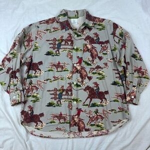 Vintage EDC Group ESPRIT De Corp Cowboy Rodeo Western Button Up Flannel Size S